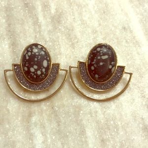 Nordstrom Top Shop Gold and Grey/Black Earrings